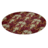 フローラレッド金ゴールド、豪華なヴィンテージパターン。 カッティングボード (角)