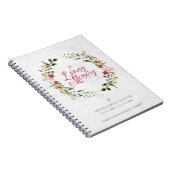 フローラレッド&ピンクガーランド葬儀の哀悼の意 ノートブック (右側)