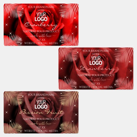 フローラレッドBurgundy製品の包装ラベルロゴ ラベル (グループ)