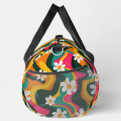 フローラレトロパターン（名前あり） カラフル ダッフルバッグ (右)