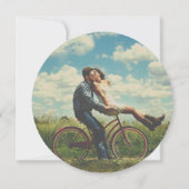 フローラレトロビニールレコード写真Inv日付を保存 招待状 (裏面)