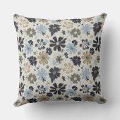 フローラレトロブルータンパターン クッション (裏面)