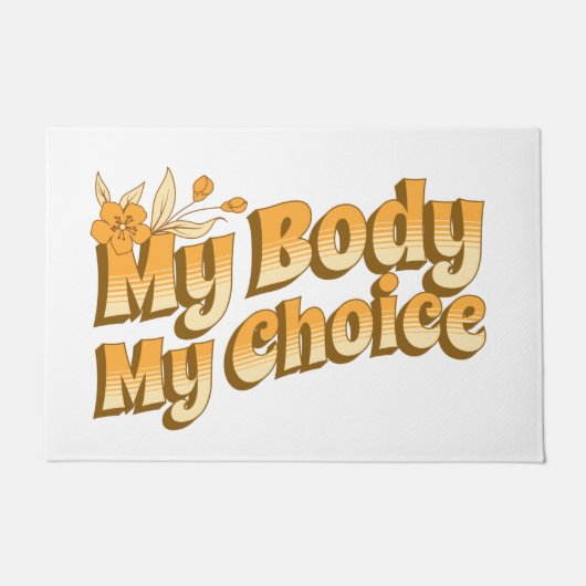 フローラレトロマイ体マイチョイス女性の権利 ドアマット (正面)