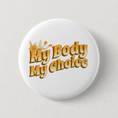 フローラレトロマイ体マイチョイス女性の権利 缶バッジ (正面)