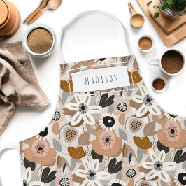 フローラレトロミッドセンチュリーネームモダンエプロン エプロン