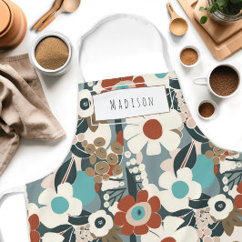 フローラレトロミッドセンチュリーネームモダンエプロン エプロン