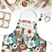 フローラレトロミッドセンチュリーネームモダンエプロン エプロン