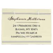 フローラレトロ春の花プリムローズプロフェッショナル ラージペーパーバッグ (裏面)