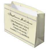 フローラレトロ春の花プリムローズプロフェッショナル ラージペーパーバッグ (裏面アングル)