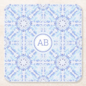 フローラレトロ王室のパターン スクエアペーパーコースター (正面)