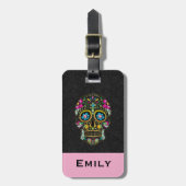 フローラレトロ糖スカル ラゲッジタグ (正面縦)