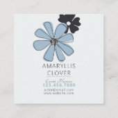 フローラレトロ青パターン スクエア名刺 (裏面)