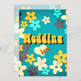フローラレトロ1970sシック結婚式招待状 招待状