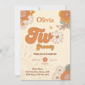 フローラレトロ2グルーヴィー2nd誕生日招待状 招待状 (正面)