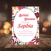 フローラレトロ70Sグルーヴィーヒッピーブライダルシャワー 招待状