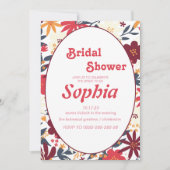 フローラレトロ70Sグルーヴィーヒッピーブライダルシャワー 招待状 (正面)