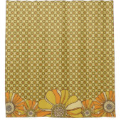 フローラレトロ70s模様シャワーカーテン シャワーカーテン (正面)