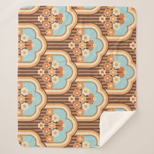 フローラレトロ: 70s壁紙リバイバル シェルパブランケット (正面)