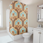 フローラレトロ: 70s壁紙リバイバル シャワーカーテン (インサイチュ)