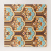 フローラレトロ: 70s壁紙リバイバル ジグソーパズル (横)