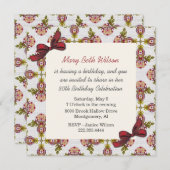 フローラレビクトリアンディス誕生日招待状 招待状 (正面/裏面)