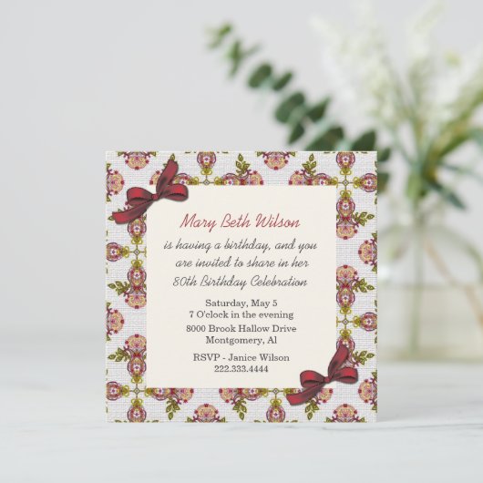 フローラレビクトリアンディス誕生日招待状 招待状 (スタンド正面)