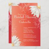 フローラレモダンッドデイジーブライダルシャワー 招待状 (正面/裏面)