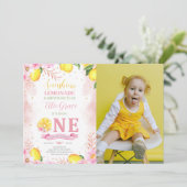 フローラレモネード1歳の誕生日の写真 招待状 (スタンド正面)