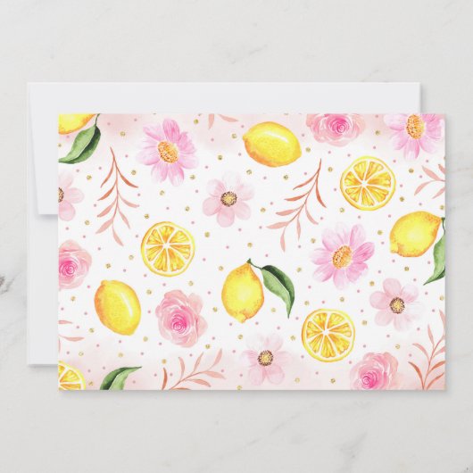 フローラレモネード1歳の誕生日の写真 招待状 (裏面)