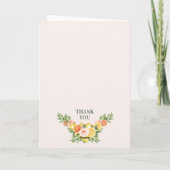 フローラレモンオレンジ私たちのメイン絞りベビーシャワー サンキューカード (裏面)