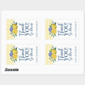 フローラレモンブライダルシャワーサンキュー 長方形シール (シート)