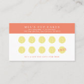 フローラレモン柄かわいい黄色のロイヤリティカード 名刺 (裏面)