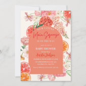 フローラレモン柑橘類の主スクイーズ赤ちゃんシャワー 招待状 (正面)