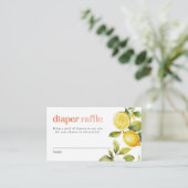 フローラレモン |ベビーシャワーおむつラッフルチケット エンクロージャーカード (スタンド正面)