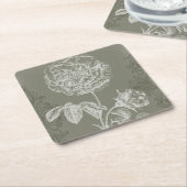 フローラレリーフ、 浮き彫りI スクエアペーパーコースター (アングル)