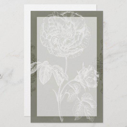 フローラレリーフ、 浮き彫りI 便箋 (正面/裏面)