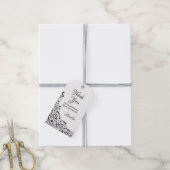 フローラレースのようキンセアニラブラック&ホワイト ギフトタグ (より糸付き)