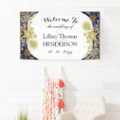 フローラレースエレガントシルバー金ゴールド結婚披露宴 横断幕 (インサイチュ)