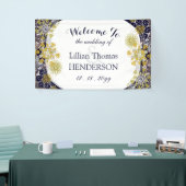 フローラレースエレガントシルバー金ゴールド結婚披露宴 横断幕 (トレードショー)