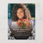 フローラレースキンセニェラ誕生日パーティーフォト インビテーションポストカード (正面)