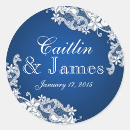 フローラレースサファイアブルー ラウンドシール