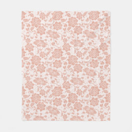 フローラレースシームレスパターン フリースブランケット