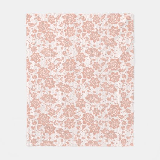 フローラレースシームレスパターン フリースブランケット (正面)