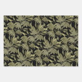 フローラレーステクスチャゴールデンブラック ラッピングペーパーシート (正面)