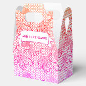 フローラレースパターンピンクとオレンジカスタム色 フェイバーボックス (オープン)