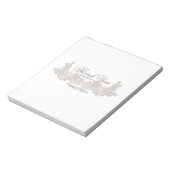 フローラレースビクトリアンホワイトデザインキャンディバーラップ ノートパッド (回転)