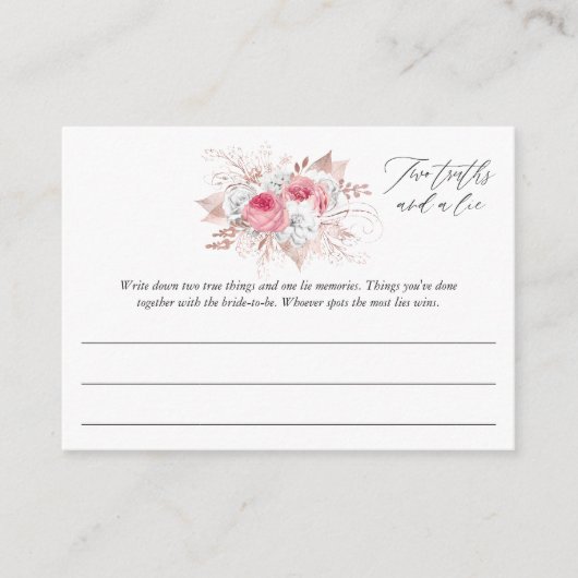 フローラレースブライダルシャワーゲーム エンクロージャーカード (正面)