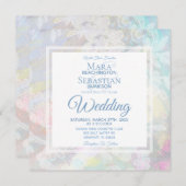 ~フローラレースマーブルロマンチックビンテージ結婚式 招待状 (正面/裏面)