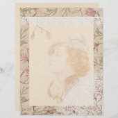 フローラレースヴィンテージスクラップブック紙 (正面/裏面)