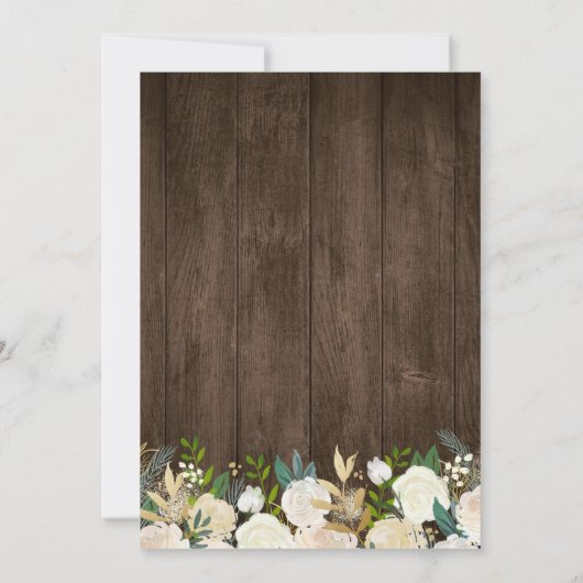 フローラレース素朴ストリングライトブライダルシャワー 招待状 (裏面)